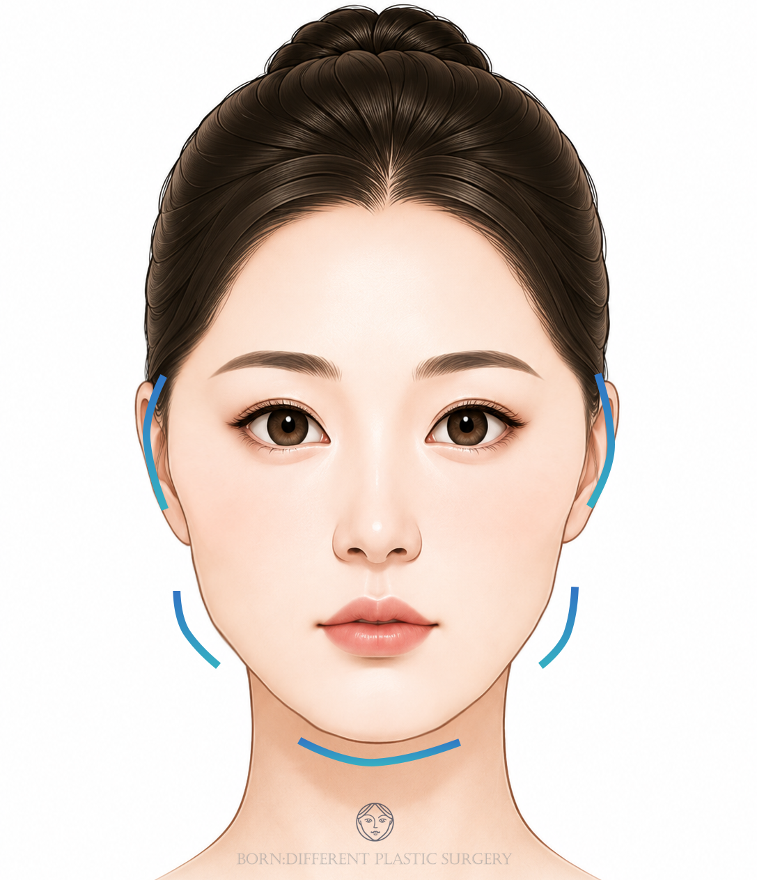 輪郭バランス3点のイメージイラスト